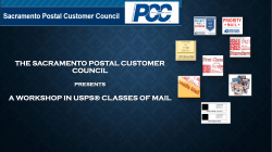 THE SACRAMENTO POSTAL CUSTOMER COUNCIL A