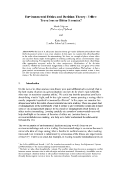 Environmental Ethics and Decision Theory: Fellow