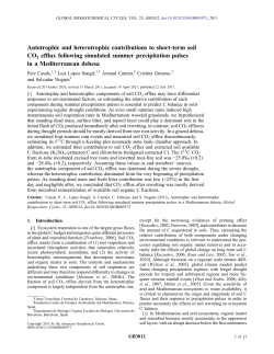 Autotrophic and heterotrophic contributions to short‐term soil CO2
