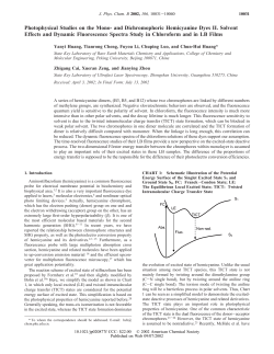 Photophysical Studies on the Mono