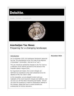 Major Changes in the Tax Code