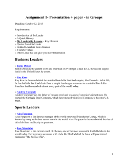 Assignment 1- Presentation + paper