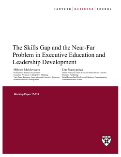 The Skills Gap and the Near-Far Problem in Executive Education