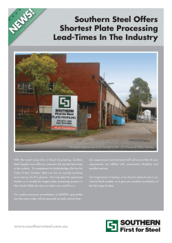 Southern Steel Offers Shortest Plate Processing Lead