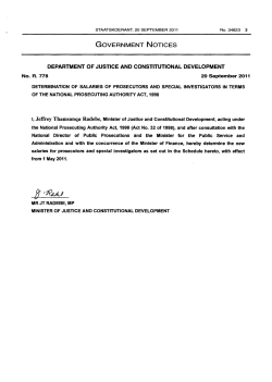 National Prosecuting Authority Act: Determination of salaries of