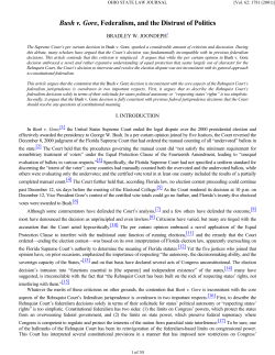 Bush v. Gore, Federalism, and the Distrust of Politics