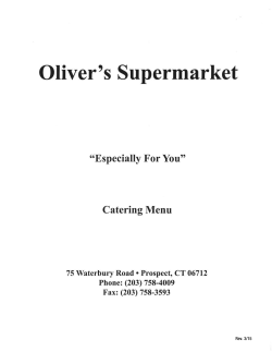 Catering Menu - Oliver`s Supermarket