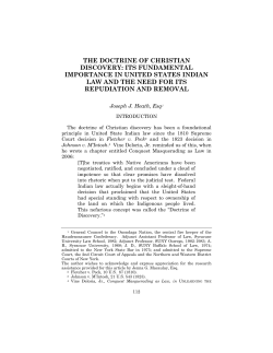 the doctrine of christian discovery: its fundamental importance in