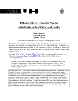 Diffusion of E-Government in Nigeria: A Qualitative study of Culture