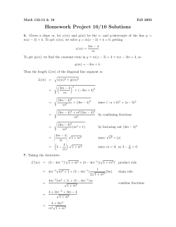 Homework Project 10/10 Solutions