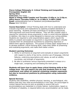 Pierce College Philosophy 5- Critical Thinking and Composition