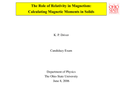 The Role of Relativity in Magnetism: Calculating Magnetic Moments