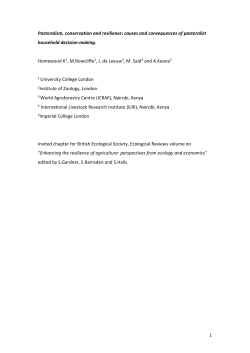 Pastoralism conservation and resilience