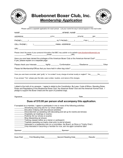 Bluebonnet Boxer Club, Inc. Membership Application