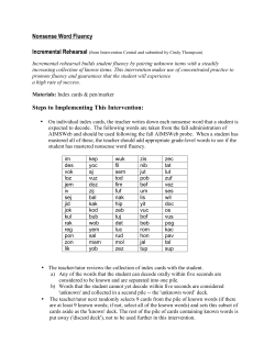 Nonsense Word Fluency