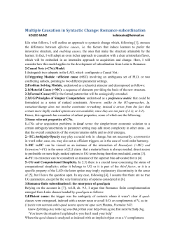 Koldo Sainz: Multiple Causation in Syntactic Change: Romance