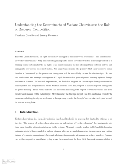 Understanding the Determinants of Welfare Chauvinism: the Role of