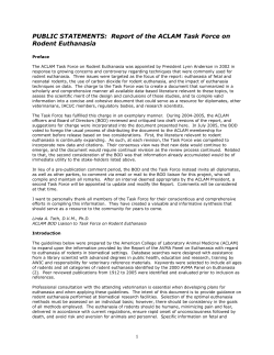 PUBLIC STATEMENTS: Report of the ACLAM Task Force on Rodent