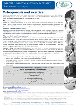 Osteoporosis and exercise - Exercise is Medicine Australia