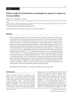 Effects of physical disturbance on phosphorus uptake in temperate