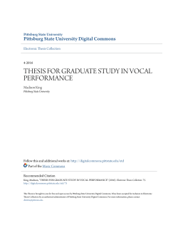 thesis for graduate study in vocal performance