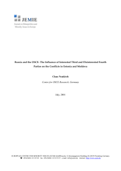 Russia and the OSCE- The Influence of Interested Third and