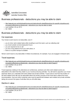 Business professionals - deductions you may be able to claim