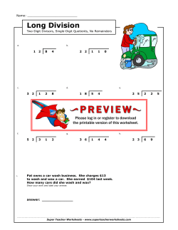 Long Division - Super Teacher Worksheets