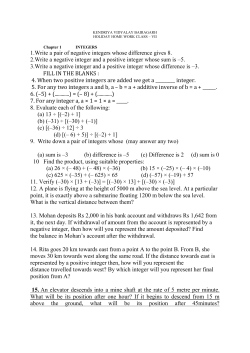 1.Write a pair of negative integers whose difference gives 8. 2.Write