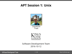 APT Session 1: Unix