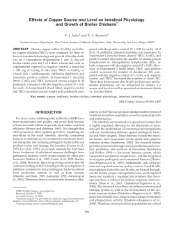 Effects of Copper Source and Level on Intestinal Physiology and