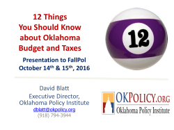 11 Things You Should Know about Oklahoma Budget and Taxes