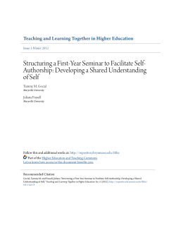 Structuring a First-Year Seminar to Facilitate Self