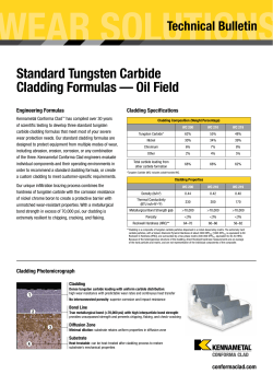 Application Bulletin &mdash; Cladding Formulas Oilfield