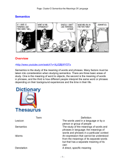 Semantics Overview