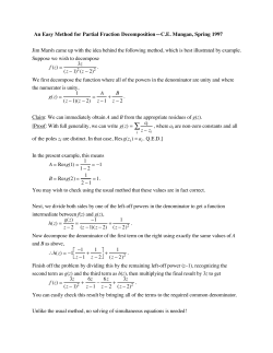 An Easy Method for Partial Fraction Decomposition
