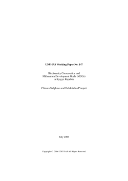 UNU-IAS Working Paper No. 147 Biodiversity Conservation and