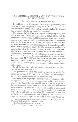 THE CHEMICAL FORMULA AND CRYSTAL SYSTEM OF