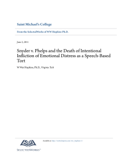 Snyder v. Phelps and the Death of Intentional Infliction of Emotional