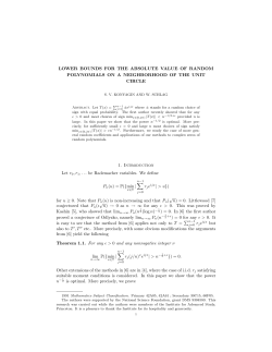 LOWER BOUNDS FOR THE ABSOLUTE VALUE OF RANDOM