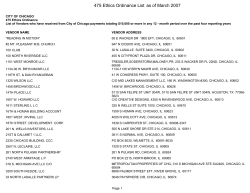 475 Ethics Ordinance List as of March 2007