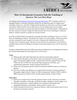 How To Incorporate Economics Into the Teaching of America: Last