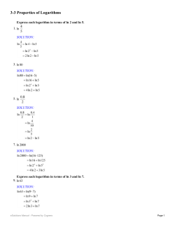 3-3 Properties of Logarithms - MOC-FV