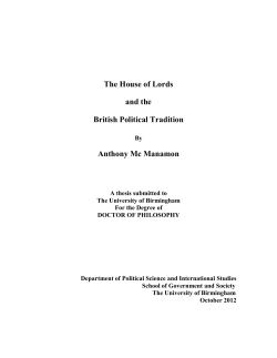 The House of Lords and the British Political Tradition