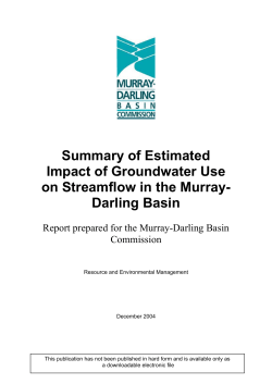 Summary of Estimated Impact of Groundwater Use on Streamflow in