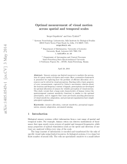 Optimal measurement of visual motion across spatial and temporal