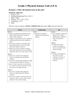 Grade 2 Physical Science Unit (2.P.2)