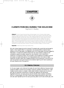 Climate forcing during the Holocene