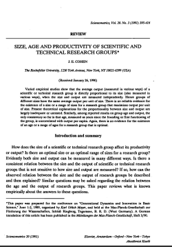 SIZE, AGE AND PRODUCTIVITY OF SCIENTIFIC AND TECHNICAL