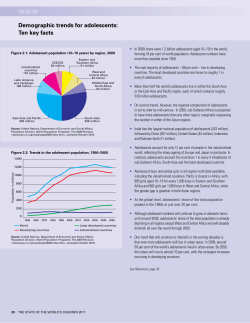 Demographic trends for adolescents: Ten key facts